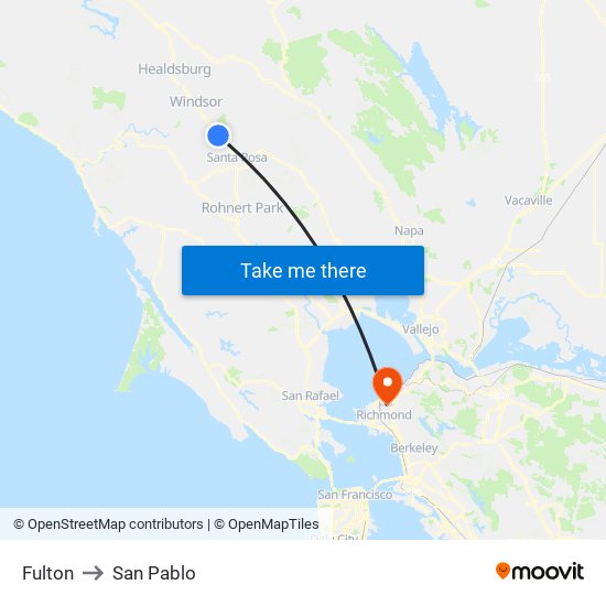 Fulton to San Pablo map