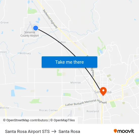 Santa Rosa Airport STS to Santa Rosa map