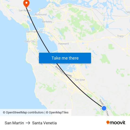 San Martin to Santa Venetia map