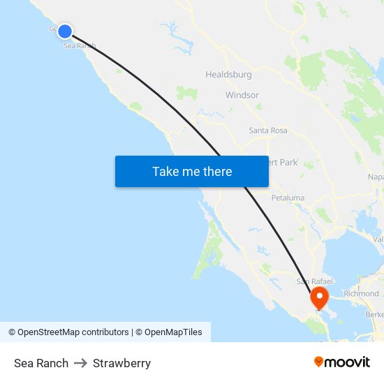 Sea Ranch to Strawberry map