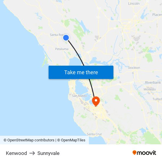 Kenwood to Sunnyvale map