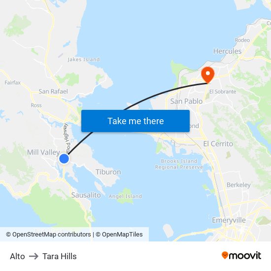 Alto to Tara Hills map