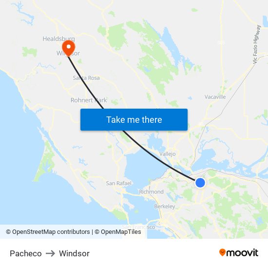 Pacheco to Windsor map