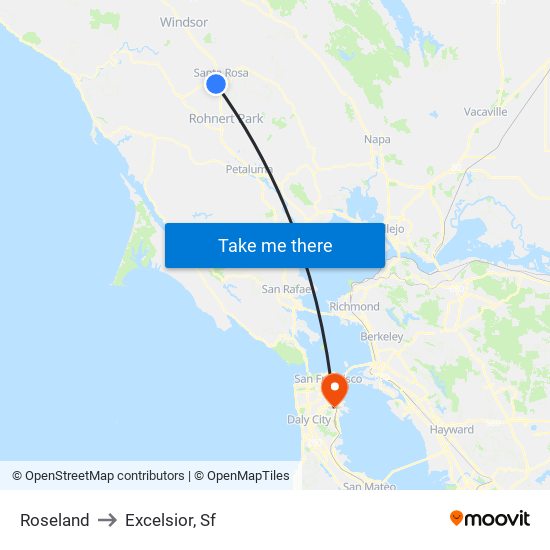 Roseland to Excelsior, Sf map