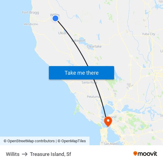 Willits to Treasure Island, Sf map