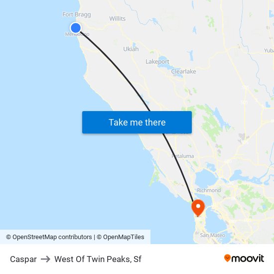 Caspar to West Of Twin Peaks, Sf map