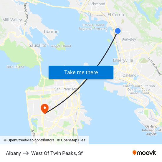 Albany to West Of Twin Peaks, Sf map