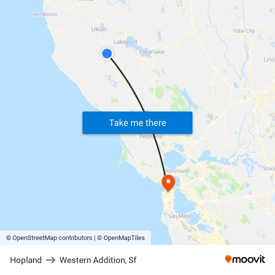 Hopland to Western Addition, Sf map