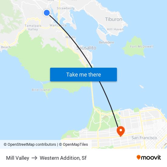 Mill Valley to Western Addition, Sf map