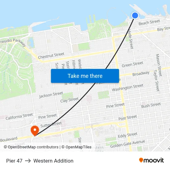 Pier 47 to Western Addition map