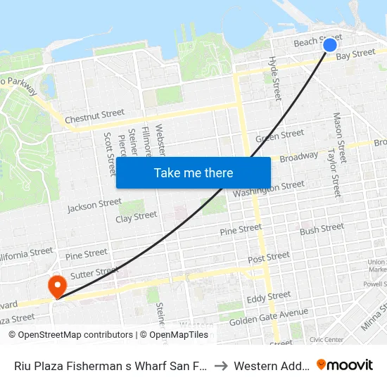Riu Plaza Fisherman s Wharf San Francisco to Western Addition map