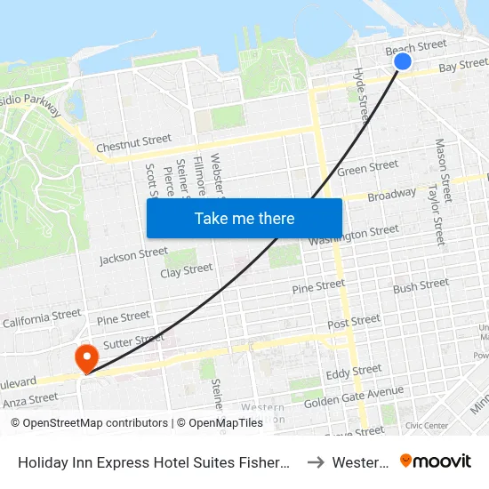 Holiday Inn Express Hotel Suites Fisherman s Wharf an IHG Hotel San Francisco to Western Addition map