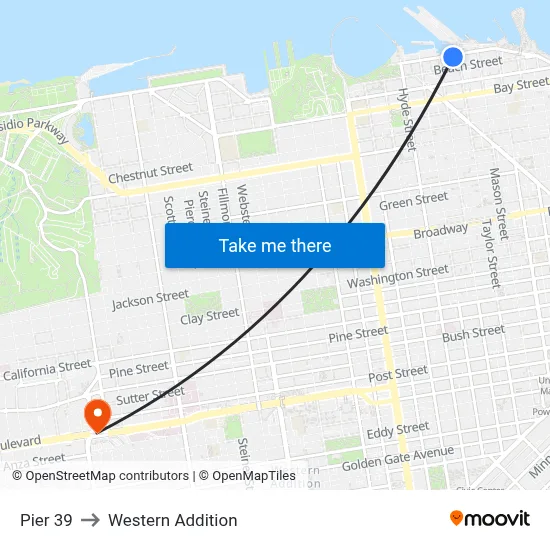 Pier 39 to Western Addition map