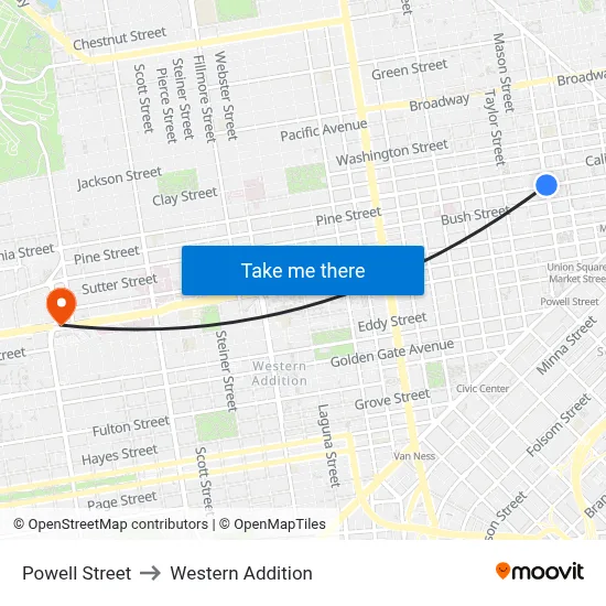 Powell Street to Western Addition map