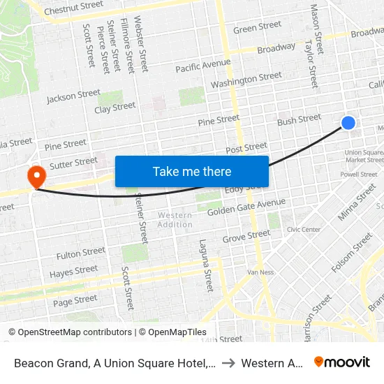 Beacon Grand, A Union Square Hotel, San Francisco to Western Addition map