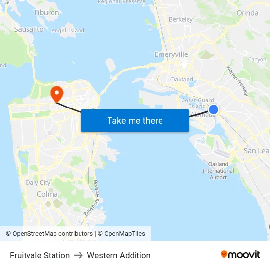 Fruitvale Station to Western Addition map