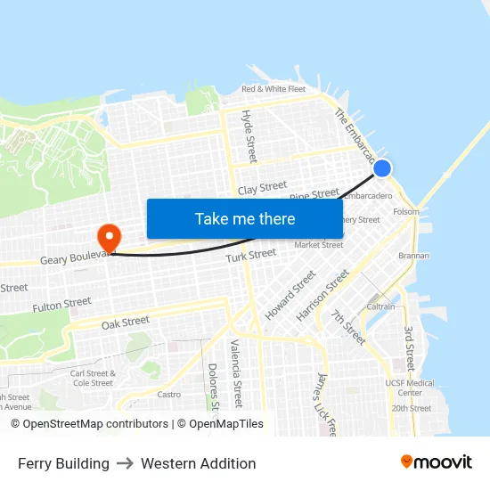 Ferry Building to Western Addition map
