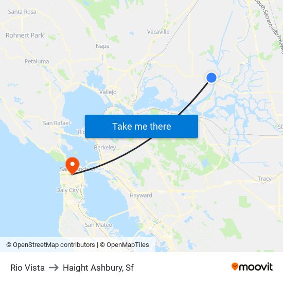 Rio Vista to Haight Ashbury, Sf map