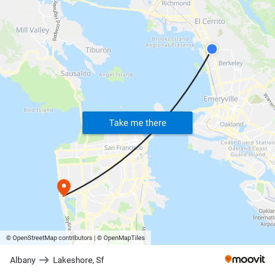 Albany to Lakeshore, Sf map