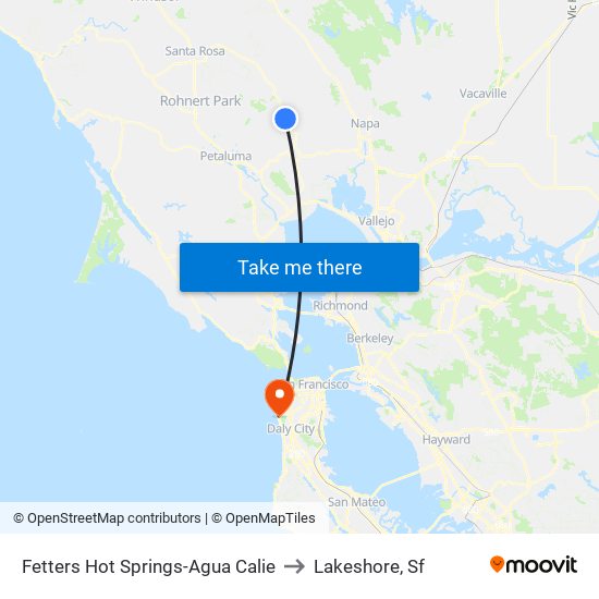 Fetters Hot Springs-Agua Calie to Lakeshore, Sf map