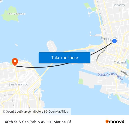 40th St & San Pablo Av to Marina, Sf map