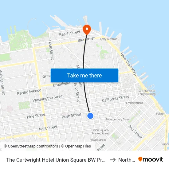 The Cartwright Hotel Union Square BW Premier Collection San Francisco to North Beach map