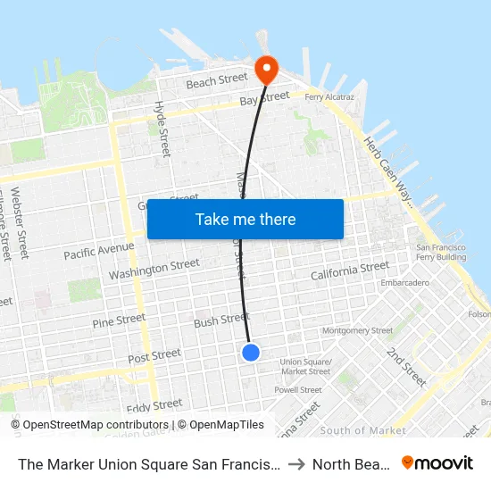 The Marker Union Square San Francisco to North Beach map