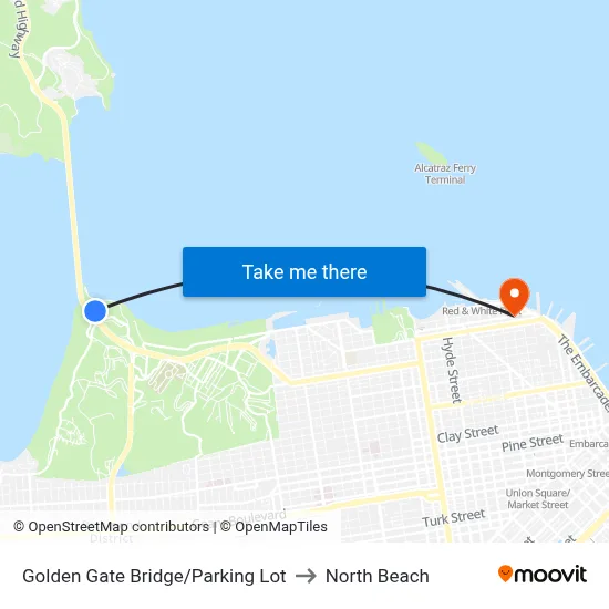 Golden Gate Bridge/Parking Lot to North Beach map
