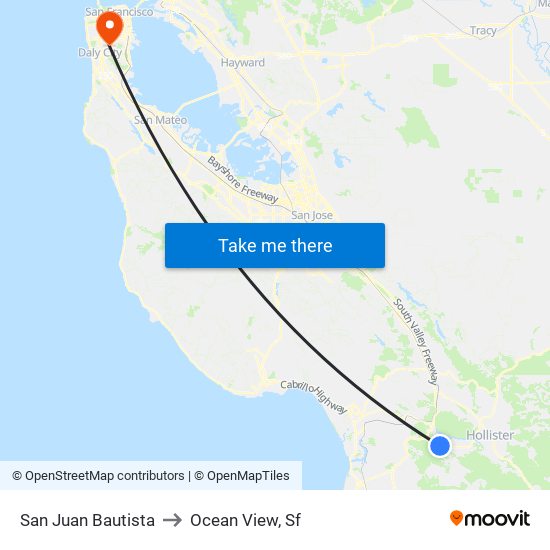 San Juan Bautista to Ocean View, Sf map