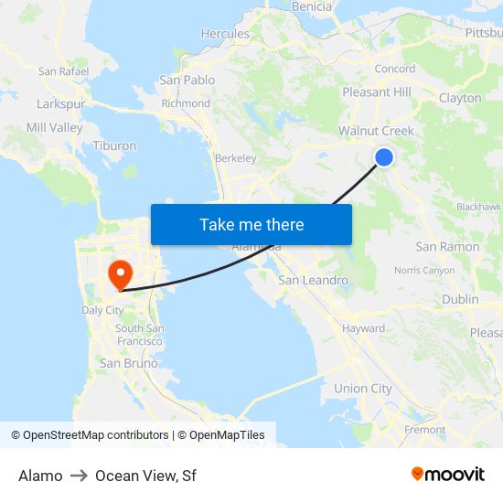 Alamo to Ocean View, Sf map