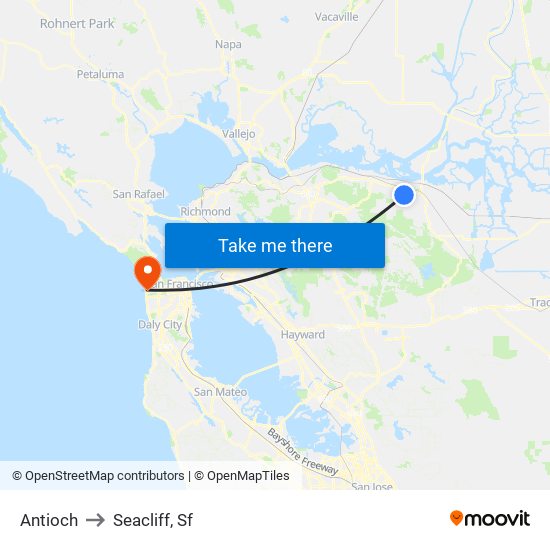 Antioch to Seacliff, Sf map