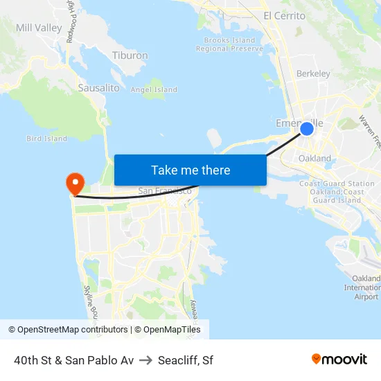 40th St & San Pablo Av to Seacliff, Sf map