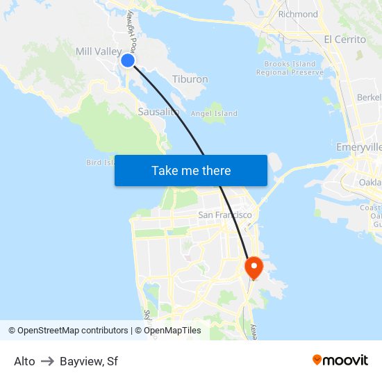 Alto to Bayview, Sf map