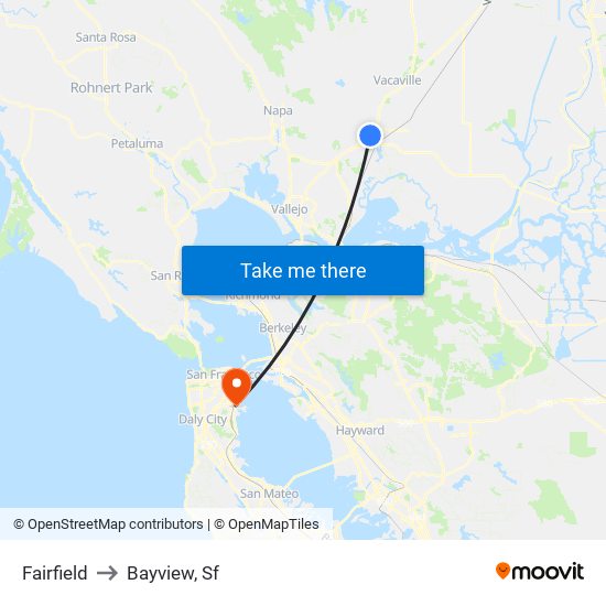 Fairfield to Bayview, Sf map