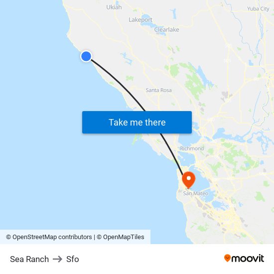 Sea Ranch to Sfo map