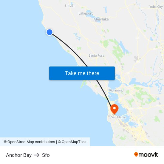 Anchor Bay to Sfo map