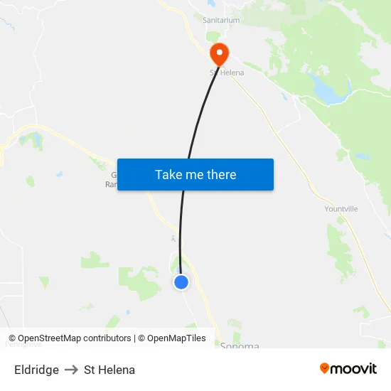 Eldridge to St Helena map