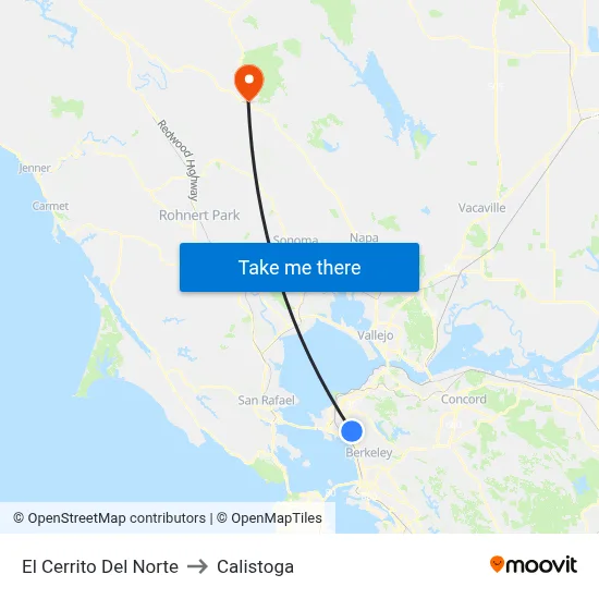 El Cerrito Del Norte to Calistoga map