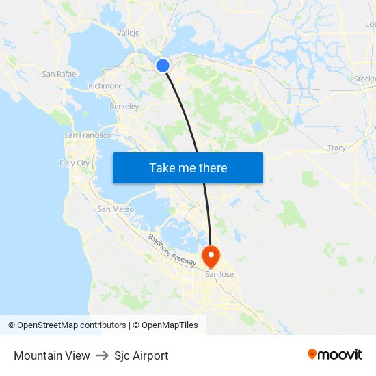 Mountain View to Sjc Airport map