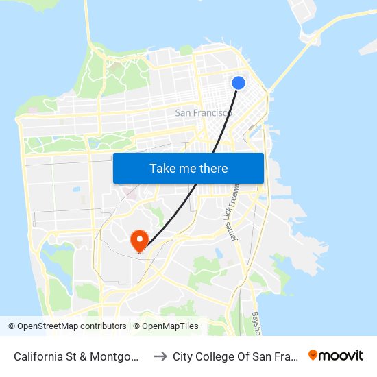 California St & Montgomery St to City College Of San Francisco map