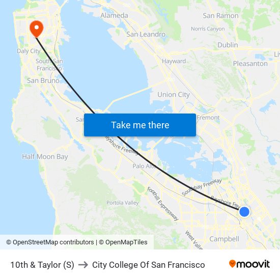 10th & Taylor (S) to City College Of San Francisco map