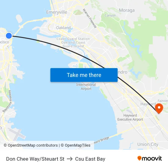 Don Chee Way/Steuart St to Csu East Bay map