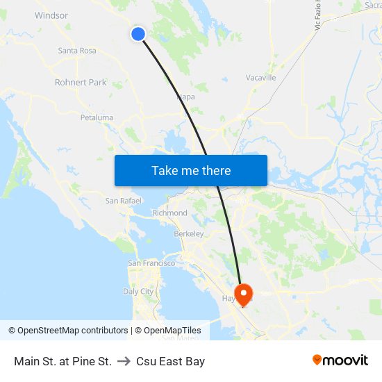 Main St. at Pine St. to Csu East Bay map
