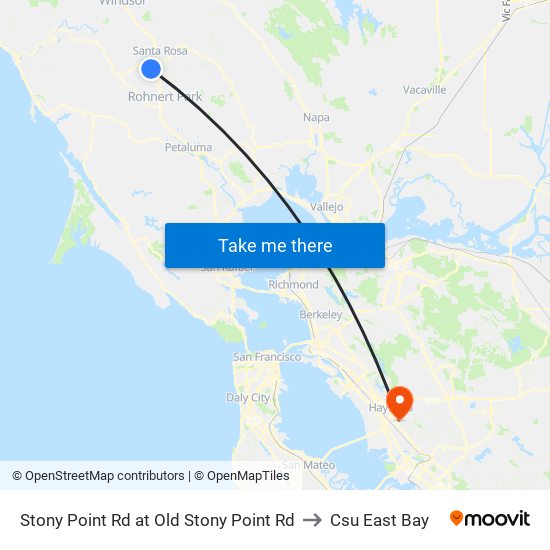 Stony Point Rd at Old Stony Point Rd to Csu East Bay map