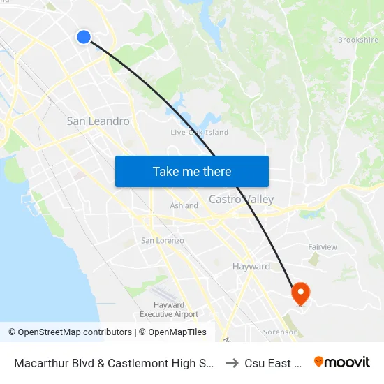 Macarthur Blvd & Castlemont High School to Csu East Bay map
