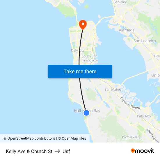 Kelly Ave & Church St to Usf map