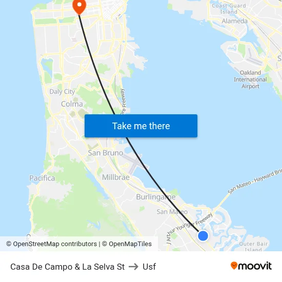 Casa De Campo & La Selva St to Usf map