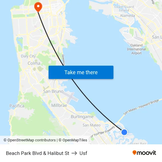 Beach Park Blvd & Halibut St to Usf map