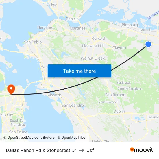 Dallas Ranch Rd & Stonecrest Dr to Usf map