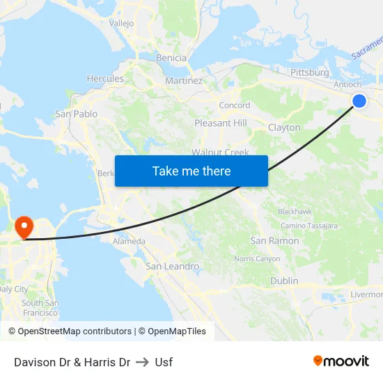 Davison Dr & Harris Dr to Usf map